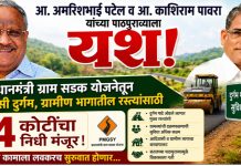 अमरिशभाई पटेल व आ. काशिराम पावरा यांच्या पाठपुराव्याला यश, प्रधानमंत्री ग्राम सडक योजनेतून आदिवासी दुर्गम, ग्रामीण भागातील रस्त्यांसाठी 14 कोटींचा निधी मंजूर