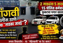 शिरपूर तालुका पोलीस ठाणे सांगवी पोलीस ठाणे म्हणजे कुणाचा “लाडका जावई”? इथे २ गाड्यांना ५ सारथी, १५ पोलिस कर्मचारी फुकटचा पगार खातात! बाकीच्या ठाण्यांत मात्र “एक प्यादा, शंभर कामं”